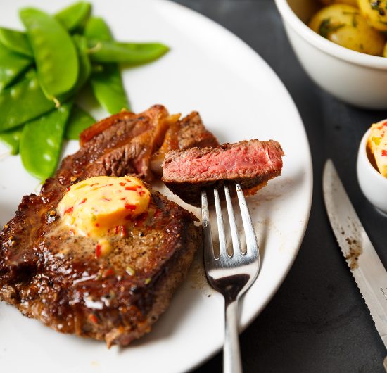 Ribeye Steak with Chilli Lime Butter