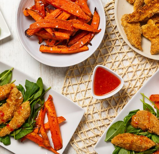 Chicken Dippers with Sweet Potato Fries
