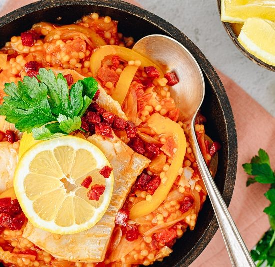 Spanish Fish Stew with Giant Couscous