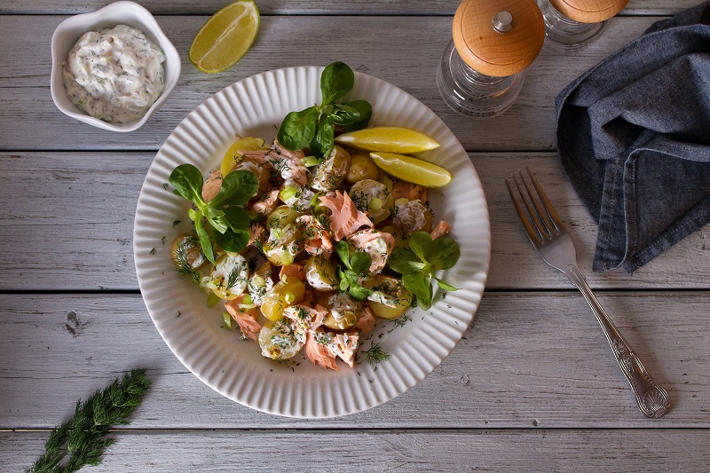 Salmon, New Potato, and Watercress Salad