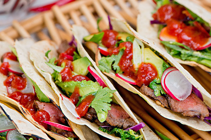 Irish Beef Steak Tacos with Blue Cheese and Relish