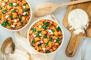 Sweet Potato and Barley Stew with Goat's Cheese
