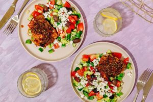 Honey Glazed Chicken and Shopska Salad