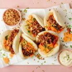Pulled Chicken Bao Buns with Quick Pickled Veg