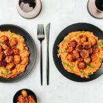 Spicy Sausage with Silky Vegetable Orzotto