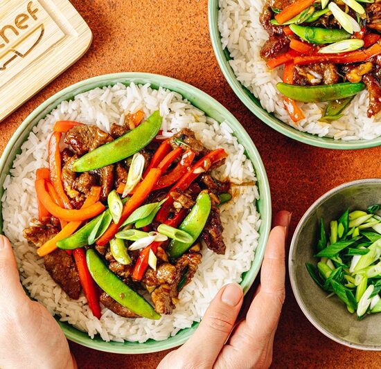 Mongolian-Style Ginger Beef with Jasmine Rice