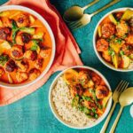 Creamy Thai Turkey Meatball Curry with Brown Rice