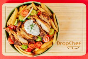 Loaded Greek Potato Bowls With Crispy Chicken Thigh