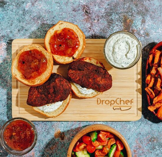 Tandoori-Spiced Chicken Burger with Cooling Mint Yogurt