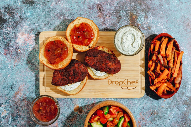 Tandoori-Spiced Chicken Burger with Cooling Mint Yogurt