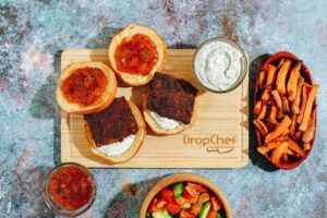 Tandoori-Spiced Tofu Burger with Cooling Mint Yogurt