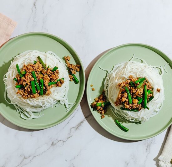 Thai-Style Pork & Basil Stir Fry With Vermicelli Noodles