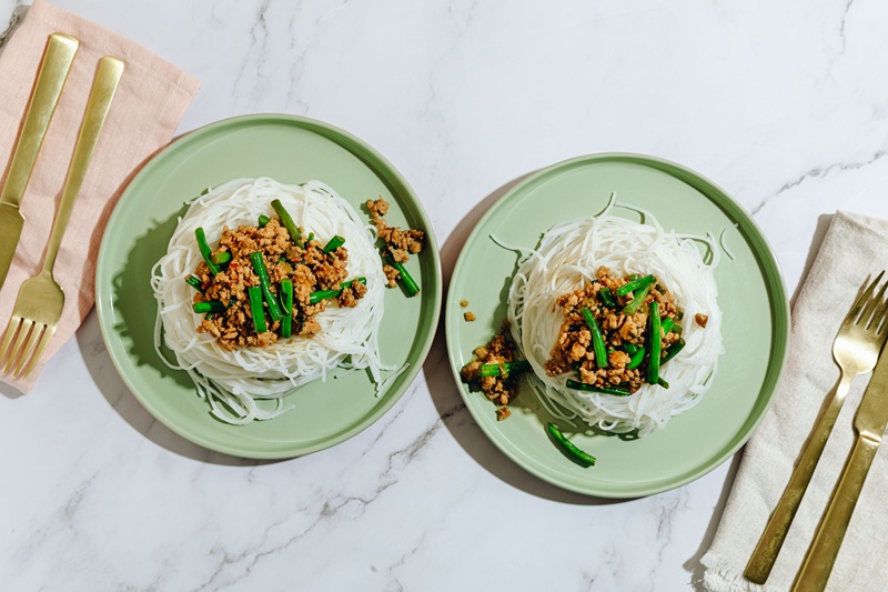 Thai-Style Pork & Basil Stir Fry With Vermicelli Noodles