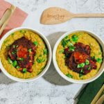 Crispy Chicken Thighs with Vibrant Red Lentil Dahl