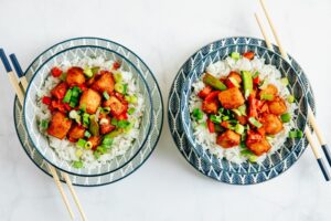 Crispy Chilli Tofu Bites with Jasmine Rice