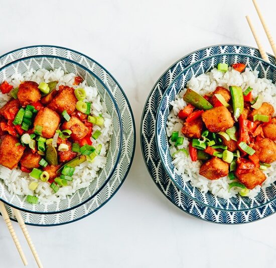 Crispy Chilli Tofu Bites with Jasmine Rice
