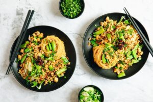 Spicy Peanut Tofu Noodles