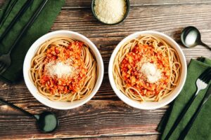 Turkey Bolognese With Wholewheat Spaghetti