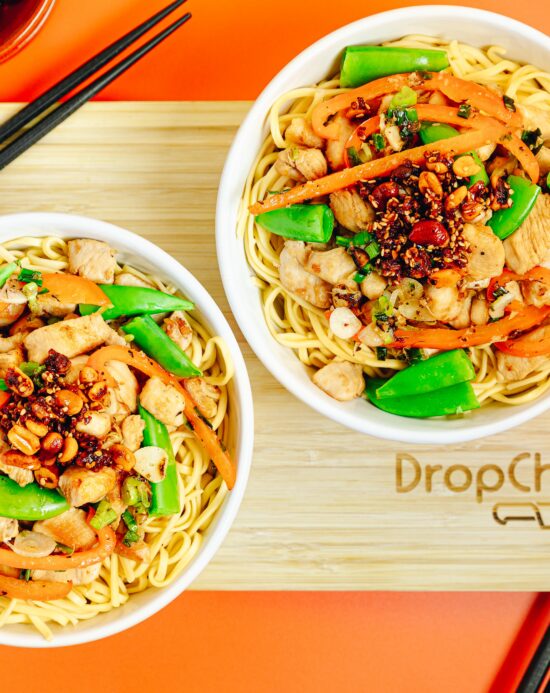 Honey Soy Butter Chicken Noodles With White Mausu Chilli Oil