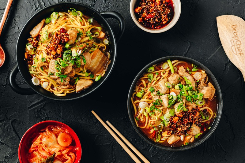 Korean-Style Chicken & Kimchi Ramen with Chilli Rayu