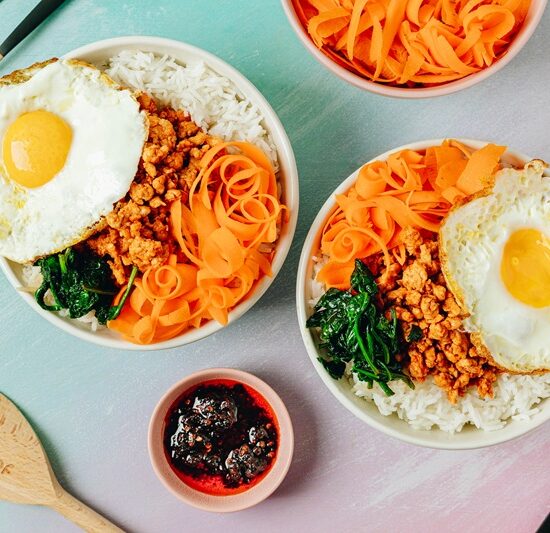 Korean-Style Turkey Bibimbap with Chilli Rayu