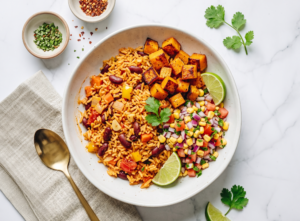 Chiapas Veggie Rice & beans with Salsa