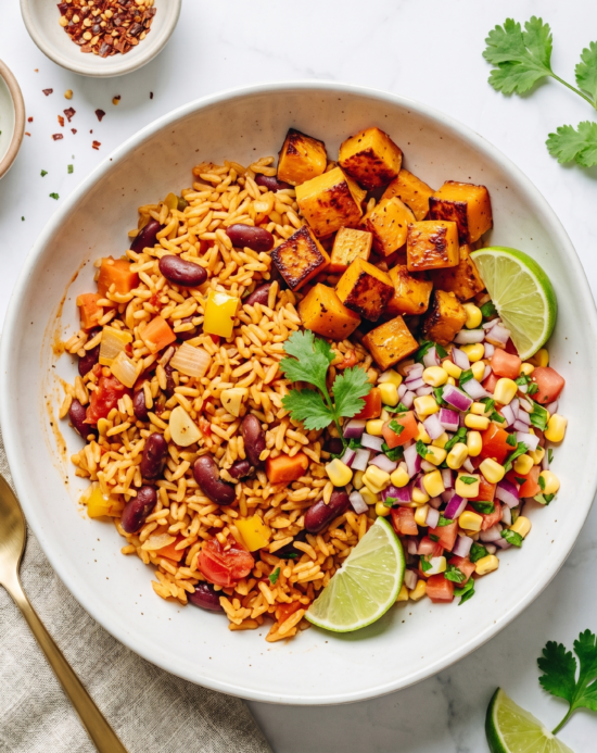 Chiapas Veggie Rice & beans with Salsa