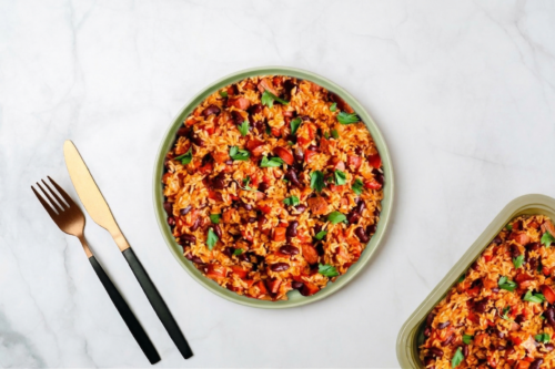 Chiapas Veggie Rice & beans with Salsa