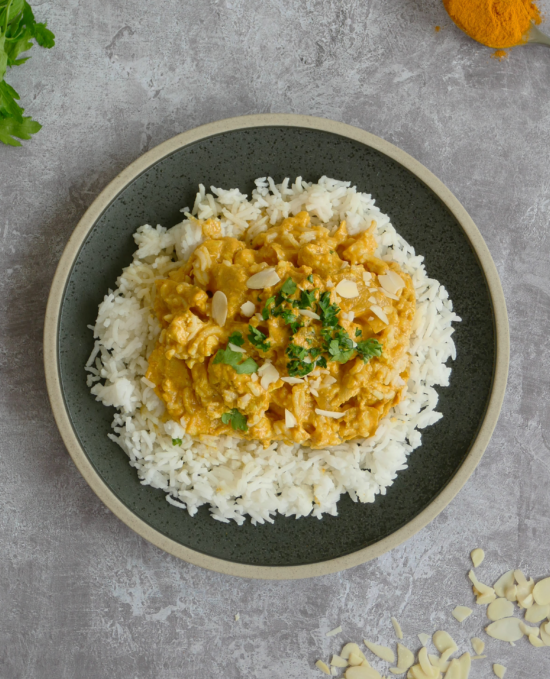 Mild Chicken Korma with Tomato and Flaked Almond