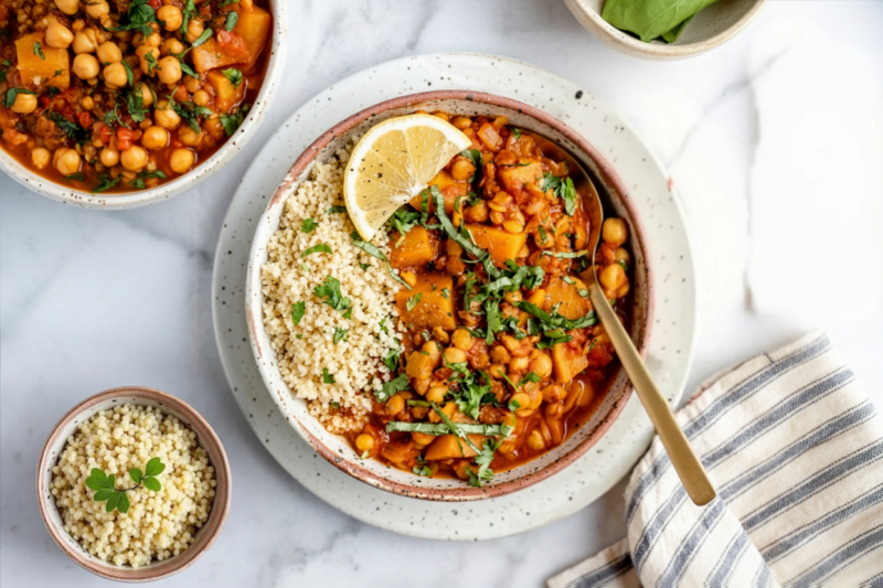 Chickpea & Squash Tagine with Couscous