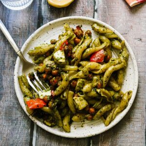 Mediterranean Charred Mixed Pepper Pesto Pasta