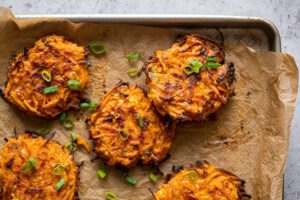 Potato & Sweetcorn Fritter, Veggies & Homemade Ketchup