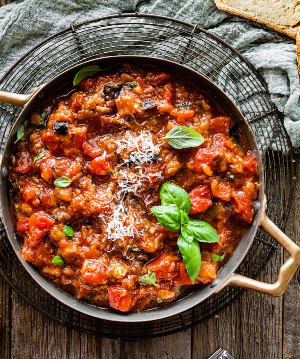 Aubergine & Butterbean Bolognese with Roasted Carrot & Parsnip Wedges