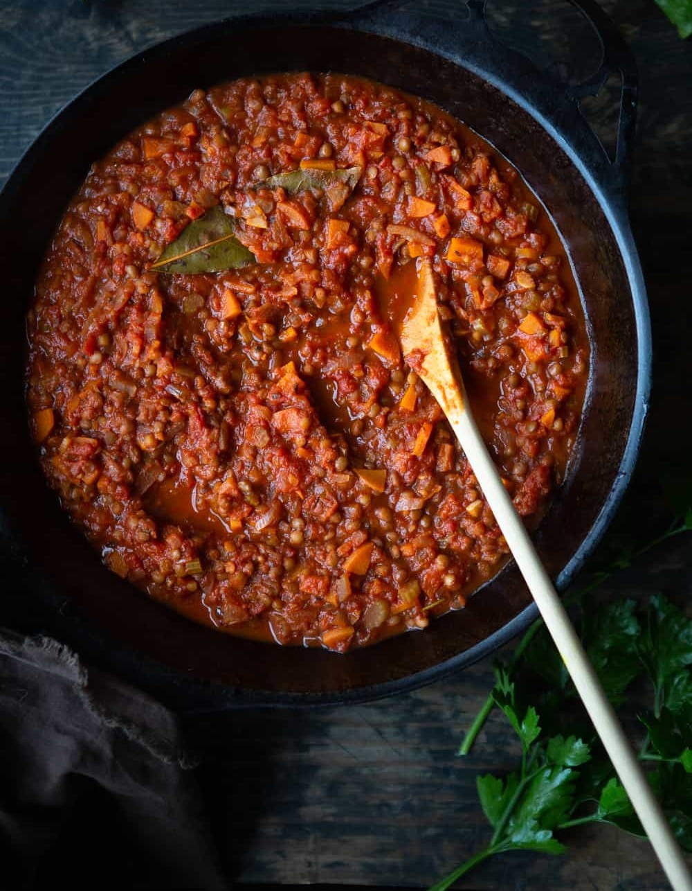 Lentil Bolognese & Roast Baby Potatoes