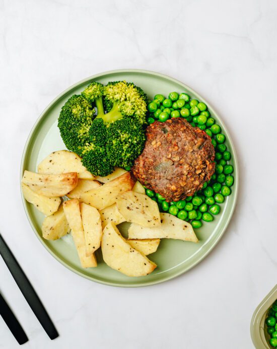 Homemade Beef Burger, Rough Cut Chips & Burger sauce