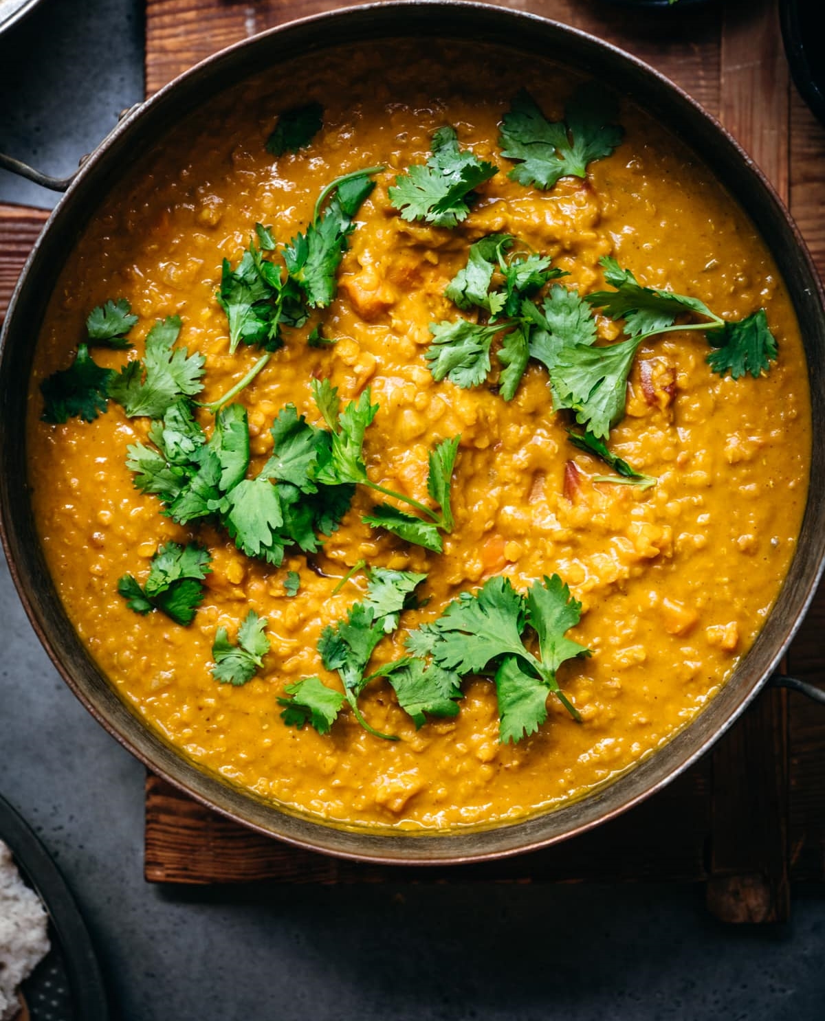 Chickpea & Lentil Dahl with Curried Roast Potato Cubes