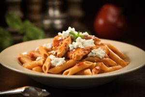 Red Pepper Pesto Penne with Sundried Tomato Chicken