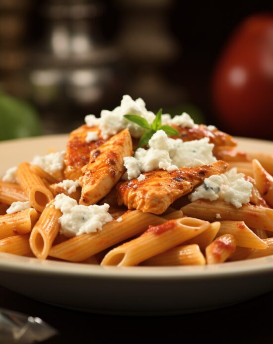 Red Pepper Pesto Penne with Sundried Tomato Chicken