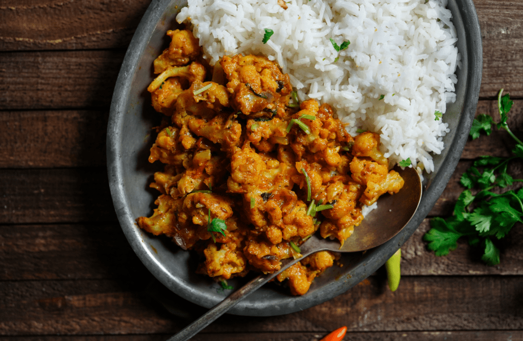 Roasted Cauliflower Korma & Basmati Rice - DropChef
