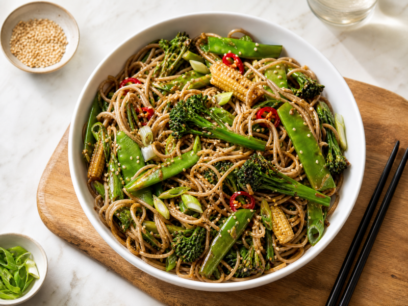 Soba Noodle & Mixed Vegetable Stir-fry