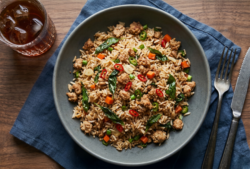 Thai Basil Turkey Fried Rice