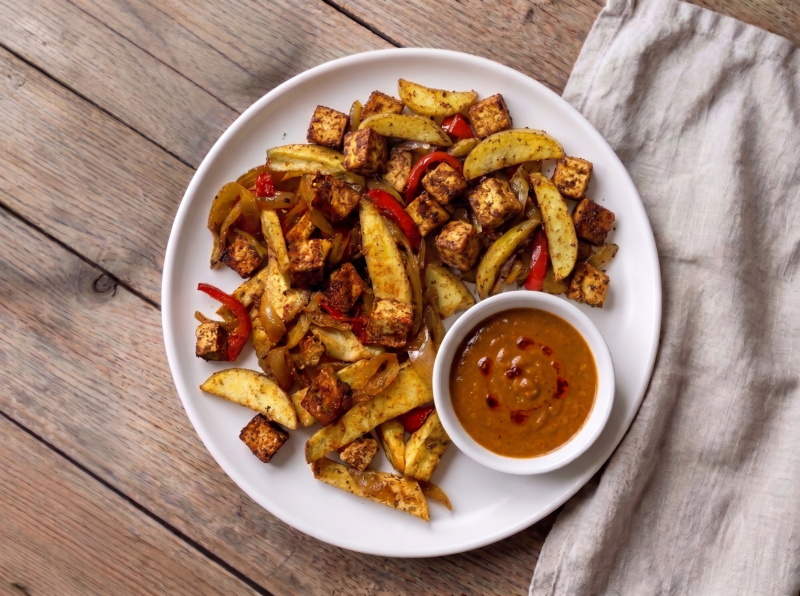 Tofu Spice Bag & Satay Dip