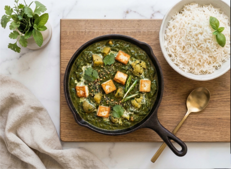 Vegetarian Saag & Long Grain Rice