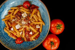 Feta Red Pepper Pesto Penne with Sundried Tomato