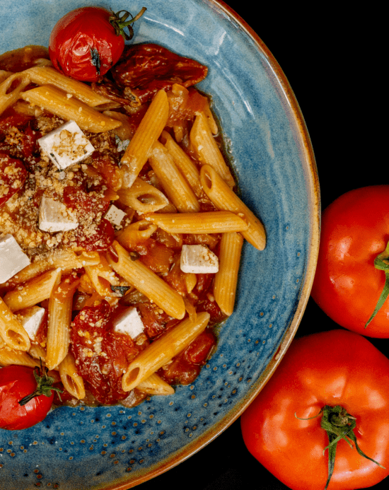 Feta Red Pepper Pesto Penne with Sundried Tomato