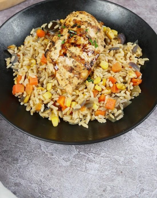 Teriyaki Chicken with Mixed Vegetable Rice